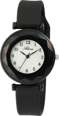 Produktbild von Adrina Damenuhr mit Silikonarmband, 3-Zeiger/analog, facettieres Mineralglas