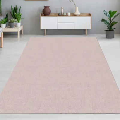 Produktbild von Teppich Weich Einfarbig Modern & Pflegeleicht für Wohnbereiche in rosa Größe - 160 x 220 cm
