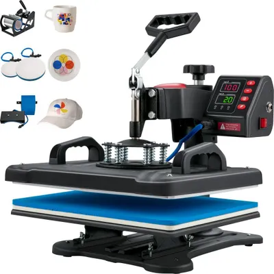 Produktbild von Wärmeübertragungspresse 5-in-1 Maschine - 29 x 38 cm - Klappschalen-Sublimations-Transferdrucker - Schnelles Aufheizen - Digitale Präzision