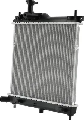 Productafbeelding van Radiateur voor motorkoeling, met gesoldeerde koelribben, afmetingen 428 x 350 mm, HELLA, geschikt voor HYUNDAI i10