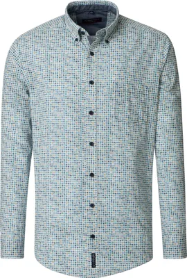 Produktbild von CASAMODA Herren Freizeithemd Langarm Button-Down Casual Petrol gemustert M