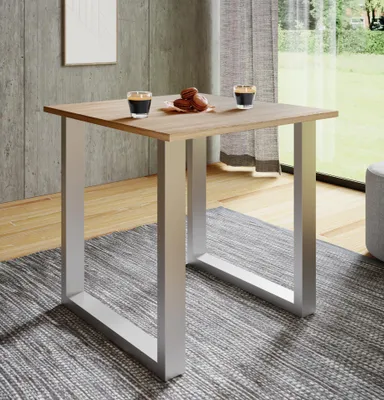 Produktbild von VCM Holzesstisch | H. 76 x B. 80 x T. 80 cm|hochwertiges und massives Fußgestell | Füße aus Eisen | Küchentisch - Xona U