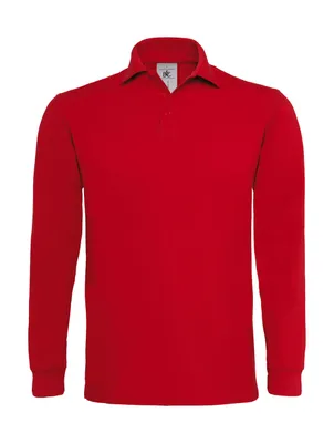 Produktbild von B&C PU423 | Poloshirt Heavymill Longsleeve / Uni - Farbe: Red - Größe: S