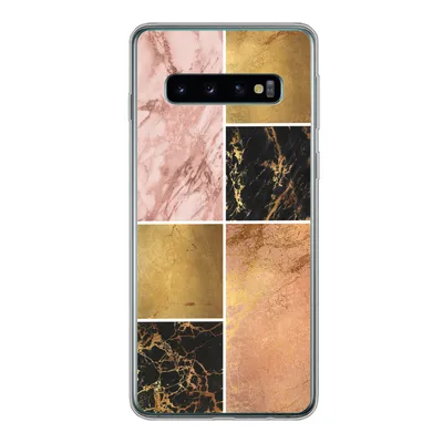 Produktbild von MuchoWow® Handyhülle Schutzhülle Hülle für Samsung Galaxy S10 Marmor - Rosa - Gold Silikon Softcase Handy Hülle - Handytasche