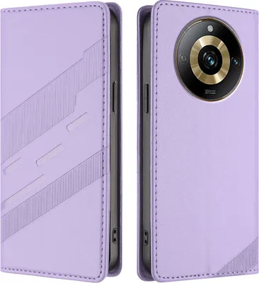 Image de Etui pour Realme 10 Pro, étui portefeuille en cuirPolyuréthaneavec fente pour carte et fonction stand Violett