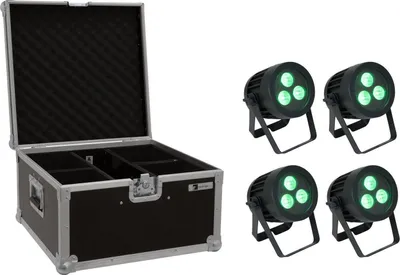 Produktbild von EUROLITE Set 4x LED IP PAR 3x8W QCL Spot + Case