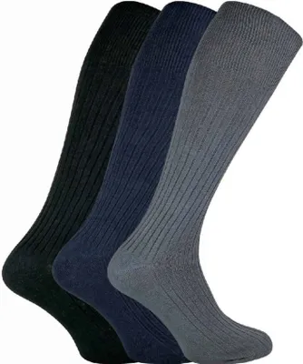 Produktbild von Sock Snob - 3er Pack 100 Baumwolle Socken Herren | Lang Kniehohe Socken Gerippte