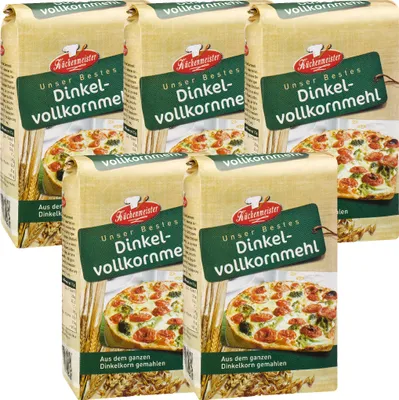 Produktbild von BIELMEIER Dinkelvollkornmehl 5 Stück á 1kg Küchenmeister