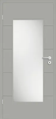 Produktbild von Pertura Zimmertür Perla 05 edelgrau lackiert 73,5x198,5 cm Links mit Lichtausschnitt HD (ohne Glas)