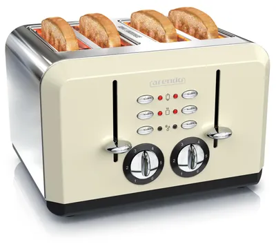 Immagine prodotto di Tostapane Arendo per 4 fette, 1630 W, automatico, acciaio inox, involucro termoisolante a doppia parete, beige