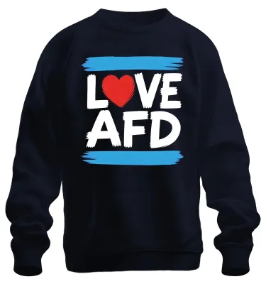 Produktbild von Love AfD Rotes Herz Politik Deutschland Statement Sarkasmus Sweatshirt Pullover, Navy, M