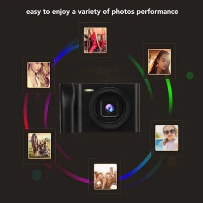 Zdjęcie produktu dla Cyfrowy aparat fotograficzny o rozdzielczości 20 MP, rozdzielczości 1080p, 8-krotnym zoomem cyfrowym, wyświetlaczem o przekątnej 2,8 cala i baterią o pojemności 800 mAh (czarny)