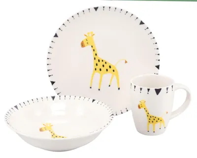 Obrázok produktu pre CreaTable, 25051, Zvieratko - žirafa, Súprava pre deti (3 kusy), Keramika