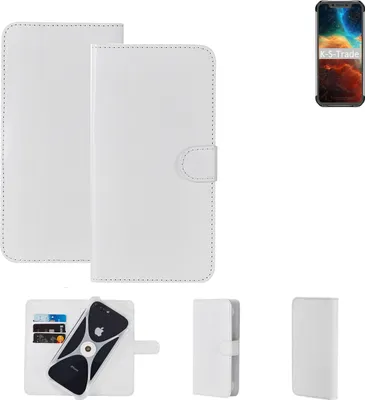 Produktbild von K-S-Trade Handy Hülle Schutz Hülle kompatibel mit Blackview BV9600 Cover Case Bookstyle Bumper weiß 1x