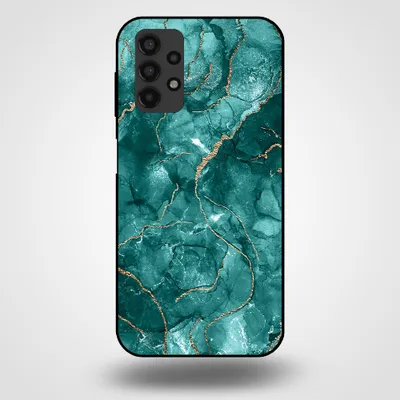 Image de Smartphonica Coque pour Samsung Galaxy A13 4G avec impression marbre - Coque arrière en TPU avec impression marbre - Vert doré