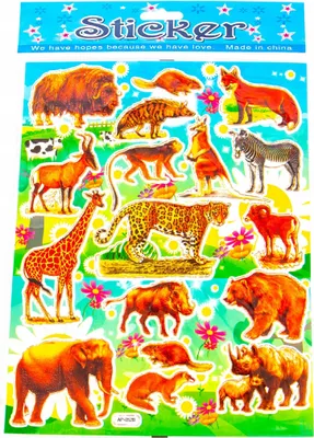 Zdjęcie produktu dla Naklejki Dla Dzieci Zwierzęta Zoo Safari
