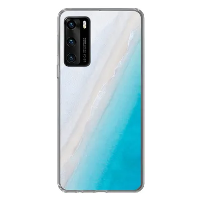 Produktbild von MuchoWow® Handyhülle Schutzhülle Hülle für Huawei P40 Strand - Meer - Blau Silikon Softcase Handy Hülle - Handytasche
