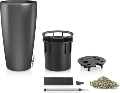 Obrázek produktu pro LECHUZA RONDO Premium 40, Oválný květináč, Volně stojící, Plast, Šedá, Oválný, Vnitřní
