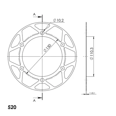 Produktbild von Edge-Disc Supersprox 520 - 43Z (gold) ACD-486:43-GLD|ID 110,0 LK 130,0 6-Loch