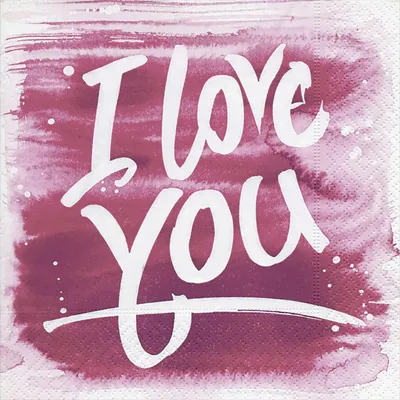 Produktbild von Pink love - I Love You Servietten 25 x 25 cm, 20 Stück 3-lagig
