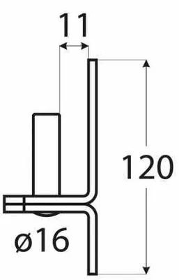 Produktbild von DOMAX Stifthalter 11x120x4mm fi16 ZINK GOLD