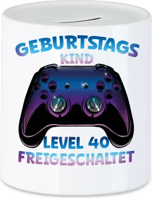 Produktbild von Geburtstagskind Level 40 Freigeschaltet Spardose Happy Birthday Geburtstag Level Controller Konsole Game Spiel