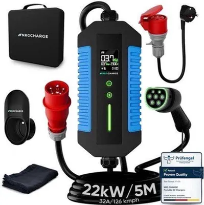 Obrázek produktu pro Nabíjecí kabel pro elektromobil, 22 kW - délka kabelu 7 metrů - konektor typu 2 - nabíjecí kabel pro mobilní nabíjecí stanice
