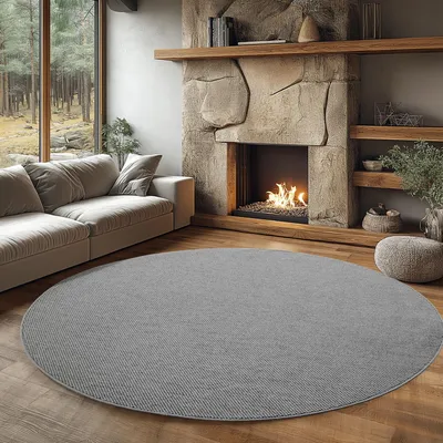 Zdjęcie produktu dla Ayyildiz | Okrągły Dywan Helix - 160 cm x 160 cm - Szary - Nowoczesny - Miękki i Trwały