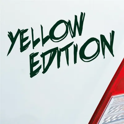 Produktbild von Auto Aufkleber Yellow Edition Auto Car Tuning 15x7 cm Dunkelgrün Sticker Heckscheibenaufkleber