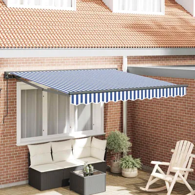 Immagine prodotto di Maison Exclusive - Telaio per tenda da sole blu e bianco 300 x 250 cm