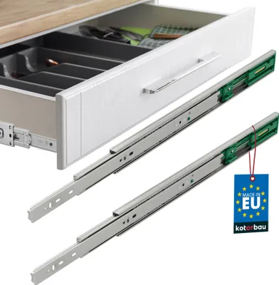 Obrázek produktu pro KOTARBAU® Kuličkový výsuv pro samouzavírací zásuvky Samouzavírací plný výsuv Tiché zavírání 450 MM Sada 2 ks