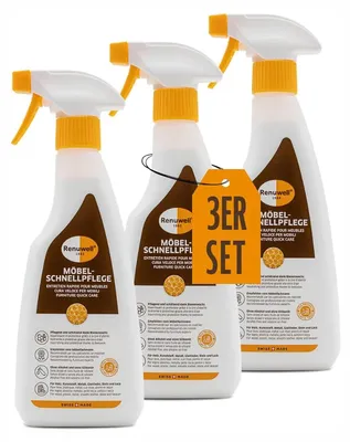 Produktbild von Renuwell Möbel-Schnellpflege Bienenwachs Möbelpflege Spar-Set 3 x 500 ml