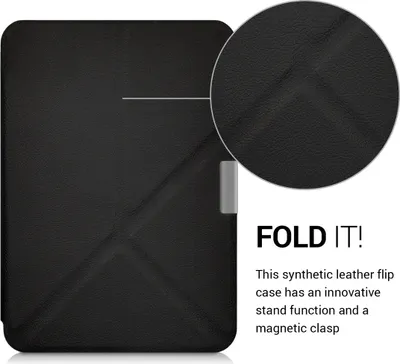 Produktbild von kwmobile Hülle kompatibel mit Tolino Vision 1 / 2 / 3 / 4 HD Hülle - Kunstleder Case - eReader Schutzhülle - Cover Schwarz
