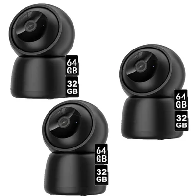 Obrázek produktu pro 3 balení 5MP vnitřní sledovací kamera, kamera pro kočky a psy, 2,4G/5GHz WiFi kamera, dětská chůvička s kamerou, 15M noční vidění, detekce pohybu, 32 a 64 TF karta