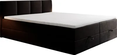 Produktbild von TRADA Royal Boxspringbett 200x200 mit Bettkasten Bonell H3 mit Topper Schwarz