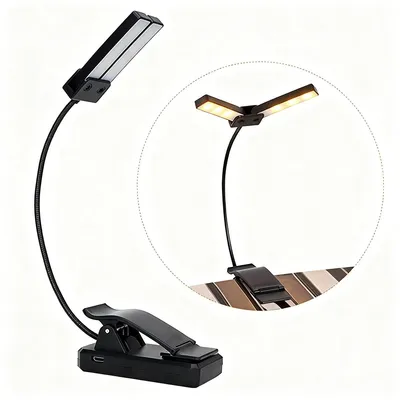 Produktbild von Wiederaufladbare LED-Klavierleuchte mit flexiblem Arm, LED Schreibtischlampe für Klavier und zum Lesen, inklusive Batteriestandsanzeigev