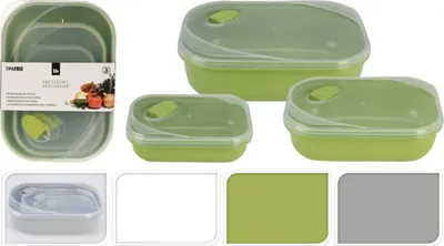 Obrázok produktu pre Koopman Sada 3 obdĺžnikových nádob Excelent s tesniacimi viečkami
