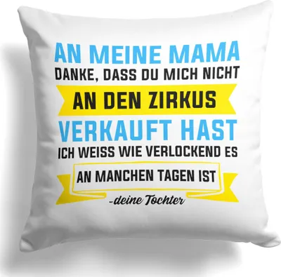 Produktbild von 22Feels Mama Geschenk von Tochter Mutter Kissen Muttertag Geburtstag Weihnachten Deko Frauen Dekoration Wohnzimmer Schlafzimmer Couch