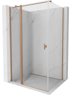Obrázek produktu pro Mexen Mist T sprchový kout s otevíracími dveřmi 110 x 95 cm, transparentní, kartáčovaná měď - 8A4T-110-095-65-00