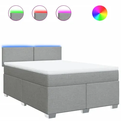 Produktbild von vidaXL Boxspringbett mit Matratze Hellgrau 140x190 cm Stoff