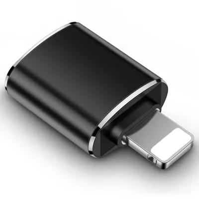 Produktbild von USB A auf iPhone Adapter OTG für iPhone iPad USB-Stick Kamera Daten Schnell Laden 3.0 Schwarz