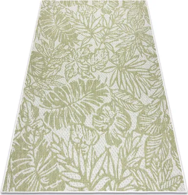Zdjęcie produktu dla Dywan SZNURKOWY SIZAL SION Liście, tropikalny 22128 płaskie tkanie ecru /  zielony 140x190 cm