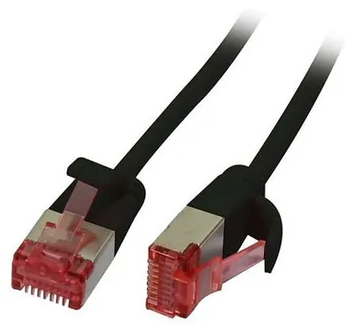 Obrázek produktu pro Patch kabel RJ45, CAT6 250Mhz, 0,15m černý, U/FTP, tenký kulatý d=3,6mm