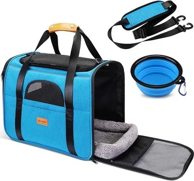 Produktbild von Famanu Transportbox für kleine Haustiere, Katzen, Hunde, Kaninchen - Mittelgroß (maximal 7 kg)