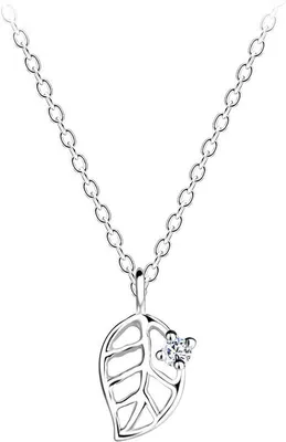 Produktbild von Kette Blatt Silber 925 mit Zirkonia