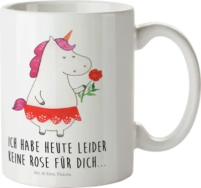 Produktbild von Mr. & Mrs. Panda Plastikbecher Einhorn Dame - Weiß - Geschenk, Unicorn, Trinklernbecher, Frau, Freundin, Pott, Bachelor, Mehrwegbecher, Kindergarten Tasse, Haferl