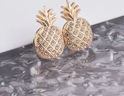 Immagine prodotto di INF Fibbia per cintura a forma di ananas per jeans - 5 paia Oro