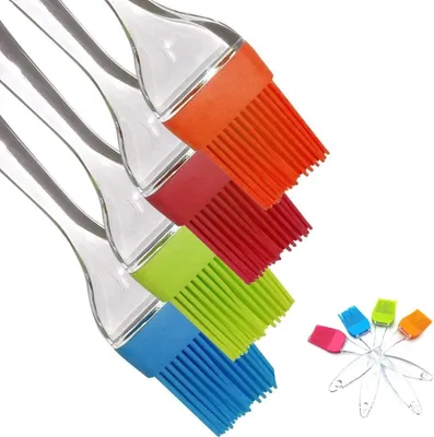 Produktbild von Backpinsel Silikonpinsel aus Hitzebeständigem und Lebensmittelechtem Silikon Spülmaschinenfest. 4er Set (4 Farben)