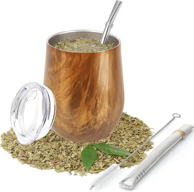 Imagen del producto de Taza térmica de acero inoxidable de doble pared para mate, con capacidad de 360 ml, y tapa libre de BPA, ideal para llevar ContiGo!