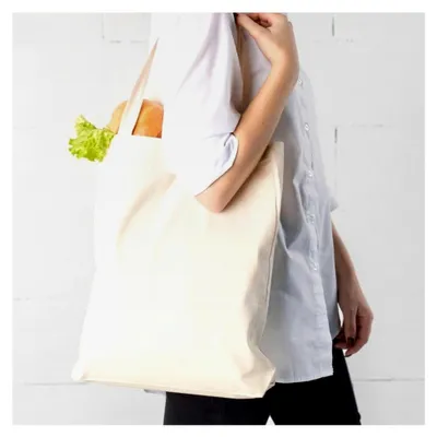 Produktbild von Stofftasche 38 x 42 cm - Unbedruckter Stoffbeutel zum Bemalen - Baumwolltasche mit zwei langen Griffen - Tragetasche, Einkaufstaschen